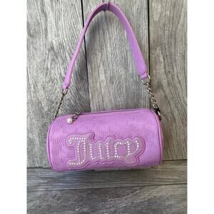 Juicy Couture Bag | Violet Barrel Purse with Rhinestones & Pearls